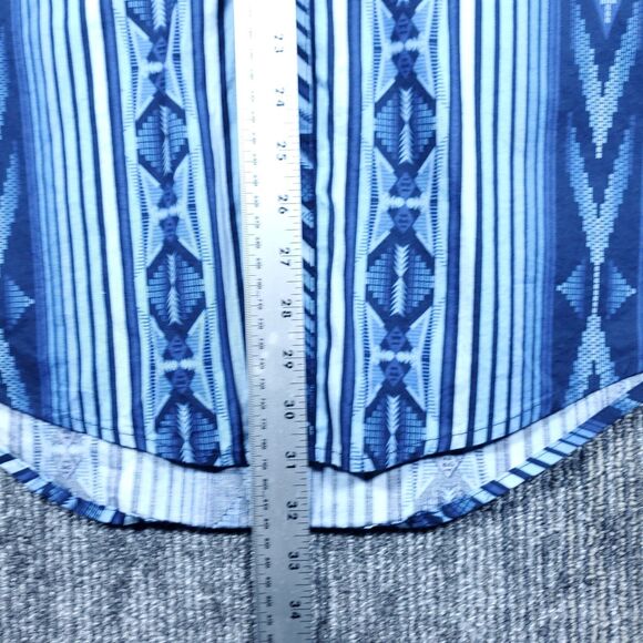 Rock & Roll Denim Pearl Snap Men’s M Aztec Western Southwest Rodeo Cowboy - Picture 8 of 14